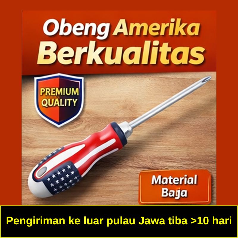 Obeng Bolak Balik 4 Inch Gagang Karet - Obeng Plus Minus