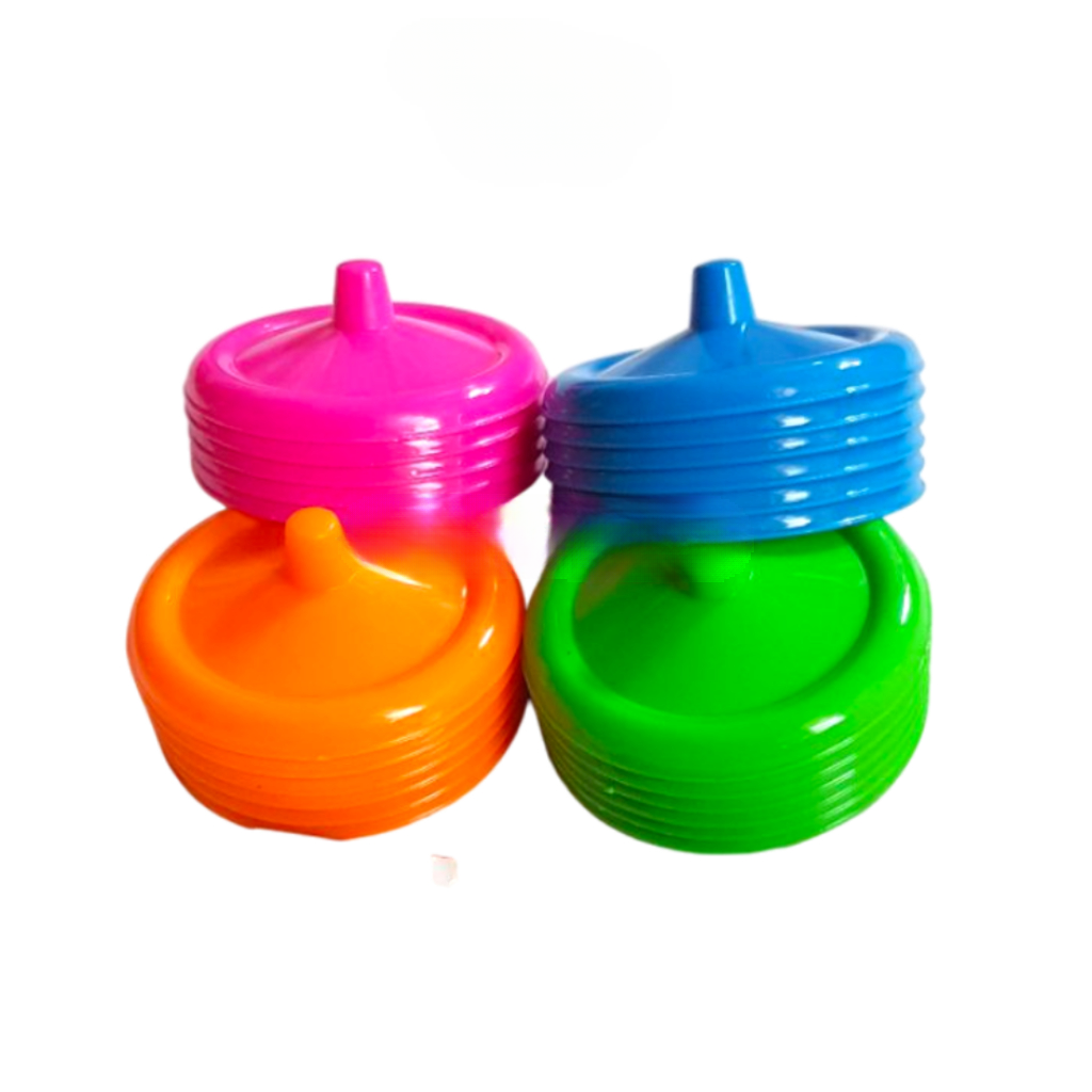 1 Lusin (12Pcs) Tutup Gelas Plastik Warna-Warni Untuk Melindungi Minuman dari Debu dan Kotoran