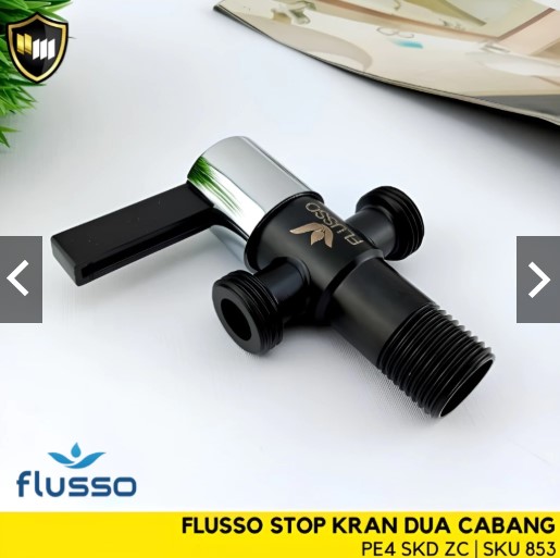 Stop Kran Air Double | Stop Kran Air 2 Cabang Black 853 FLUSSO